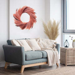 Faux Pampas Grass Wreath, 27" Large Boho Wreath for Wall Decor | Artificial Pampas Wreath | Interior & Exterior Silk Modern Wreath Decoration, Boho Wreath for Front Door